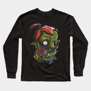 Zombie with Flower Long Sleeve T-Shirt